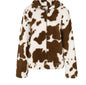 Women's Casual Fashion Plush Printed Zip-Up Jacket
