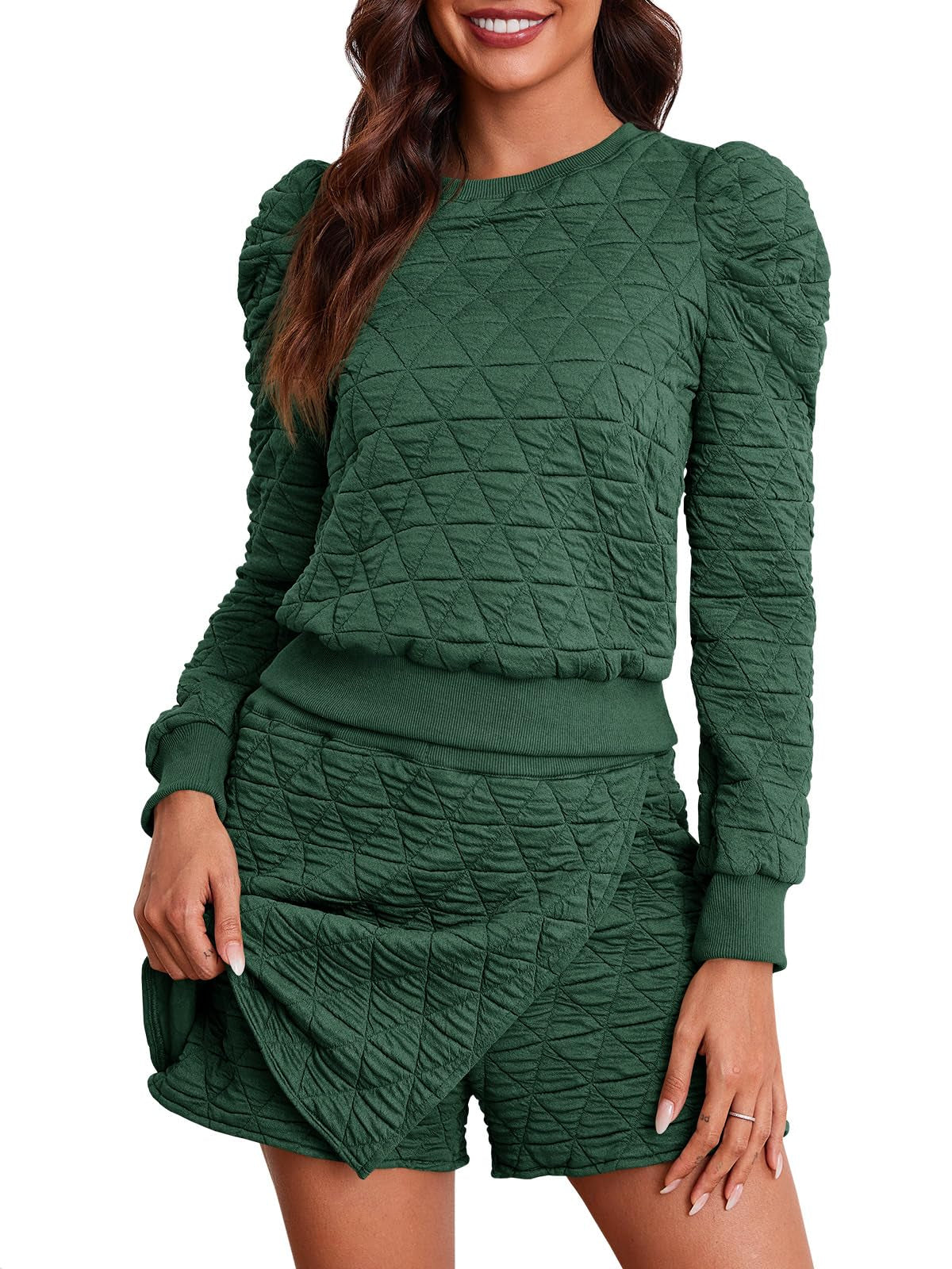 Fisoew Women's 2 Piece Lounge Wear Set Long Sleeve