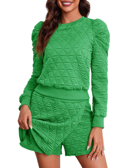 Fisoew Women's 2 Piece Lounge Wear Set Long Sleeve