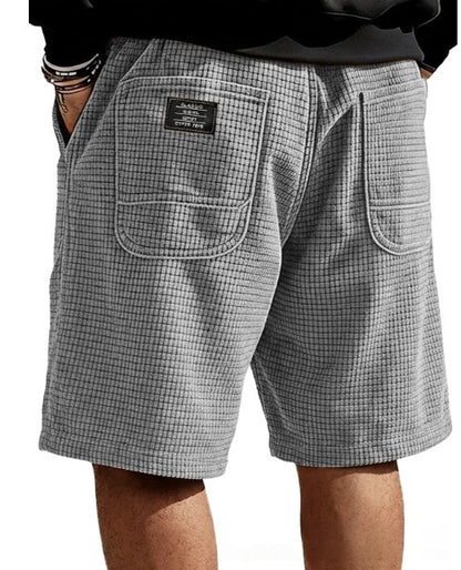 Multi-Pocket Embroidered Drawstring Elastic Waist Casual Shorts