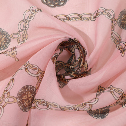 Ladies' Printed Leopard Print Chain Chiffon Thin Silk Scarf