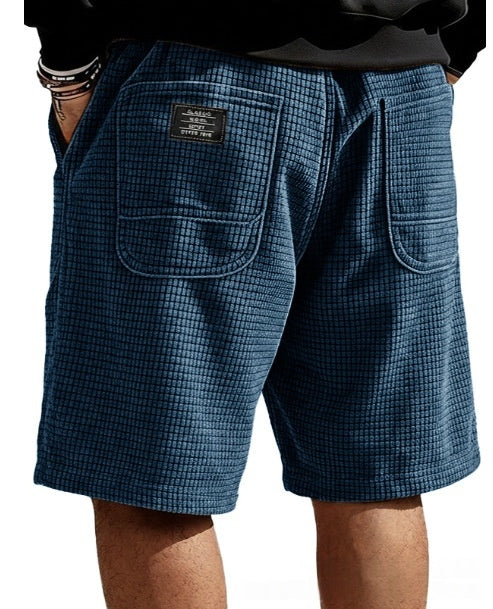 Multi-Pocket Embroidered Drawstring Elastic Waist Casual Shorts
