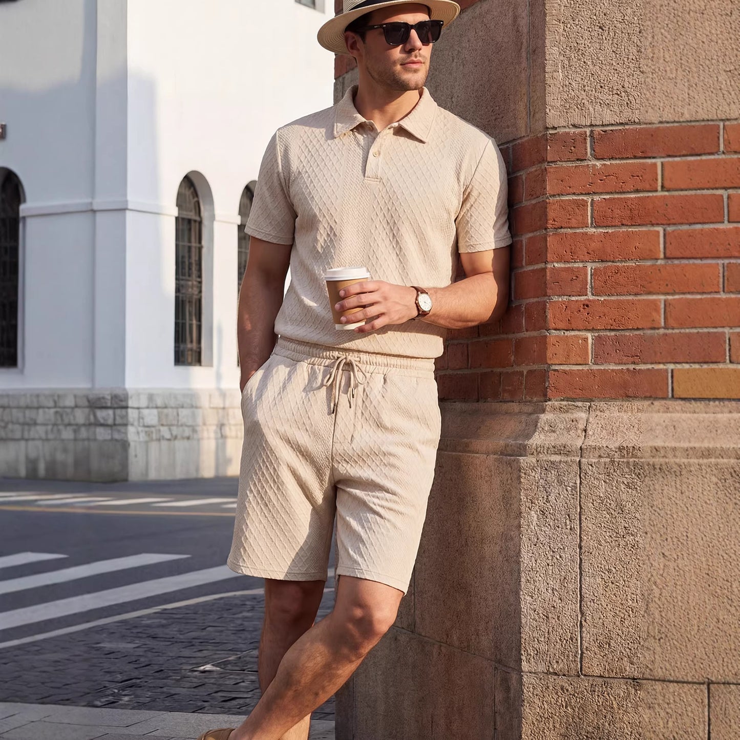 Men's Sporty Shirt And Pants Set