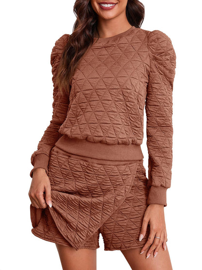 Fisoew Women's 2 Piece Lounge Wear Set Long Sleeve