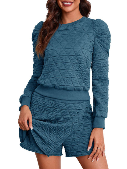 Fisoew Women's 2 Piece Lounge Wear Set Long Sleeve