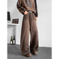 Mocha Brown Vintage Wide Leg Jeans, Loose Casual Denim Pants