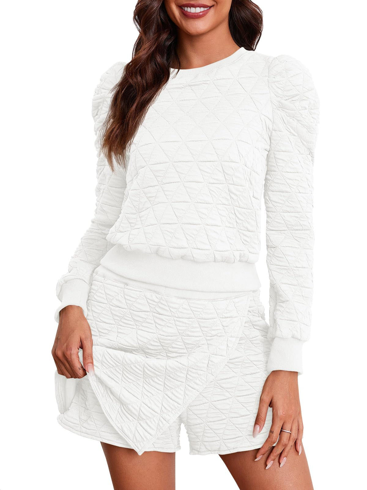 Fisoew Women's 2 Piece Lounge Wear Set Long Sleeve