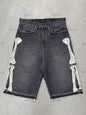 Retro Washed Hip-Hop Letter Print Loose Denim Shorts