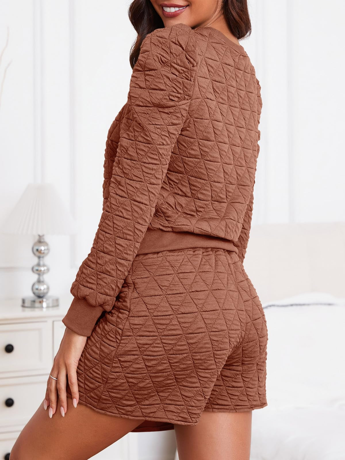 Fisoew Women's 2 Piece Lounge Wear Set Long Sleeve