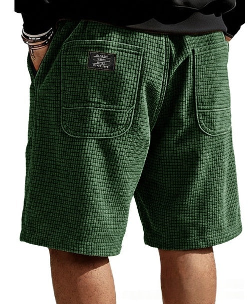 Multi-Pocket Embroidered Drawstring Elastic Waist Casual Shorts