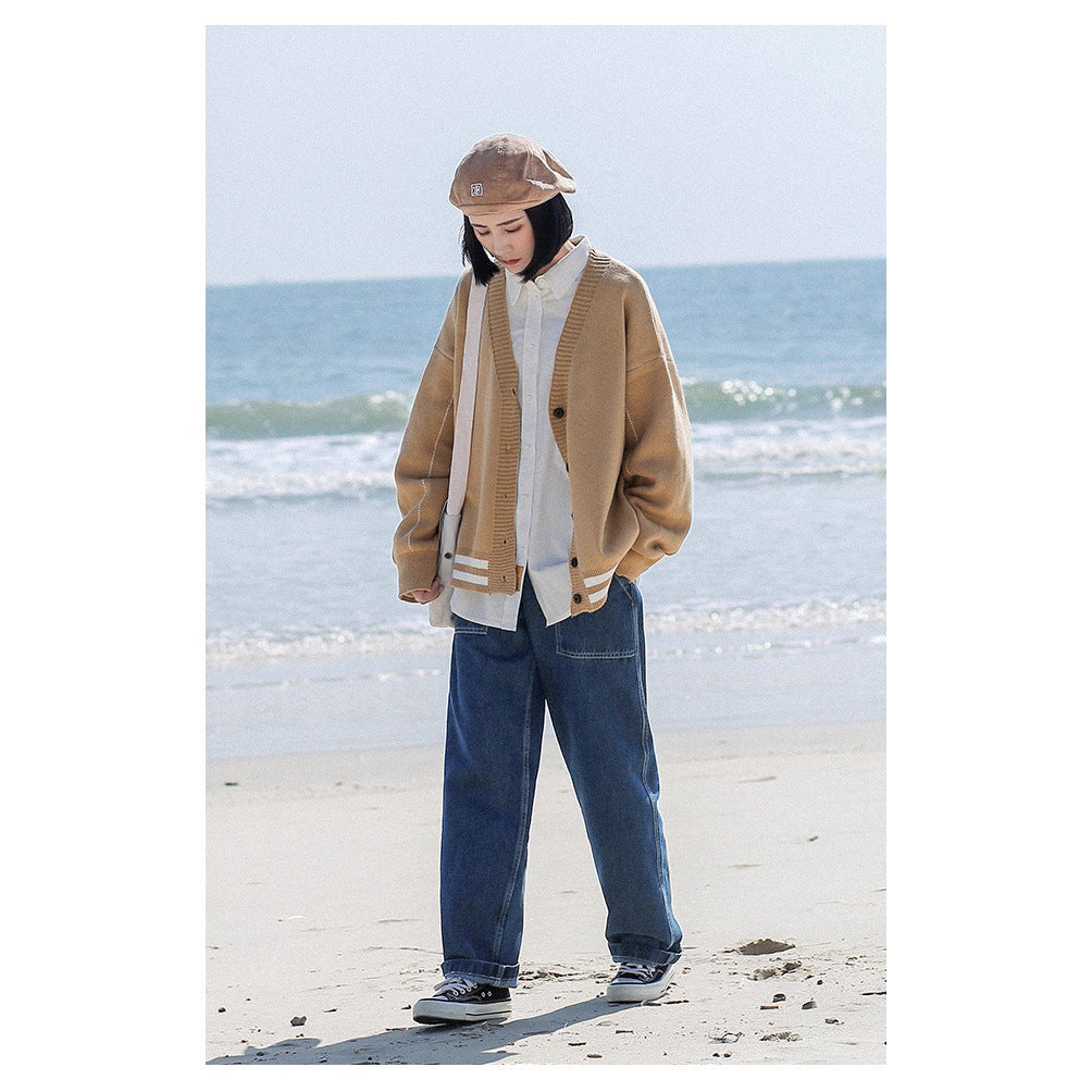 Men's Loose-Fit Straight-Leg Workwear Denim Jeans