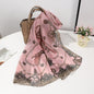 Ladies' Printed Leopard Print Chain Chiffon Thin Silk Scarf
