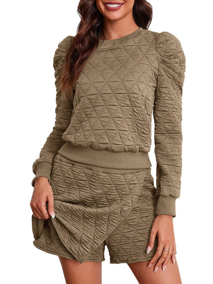 Fisoew Women's 2 Piece Lounge Wear Set Long Sleeve